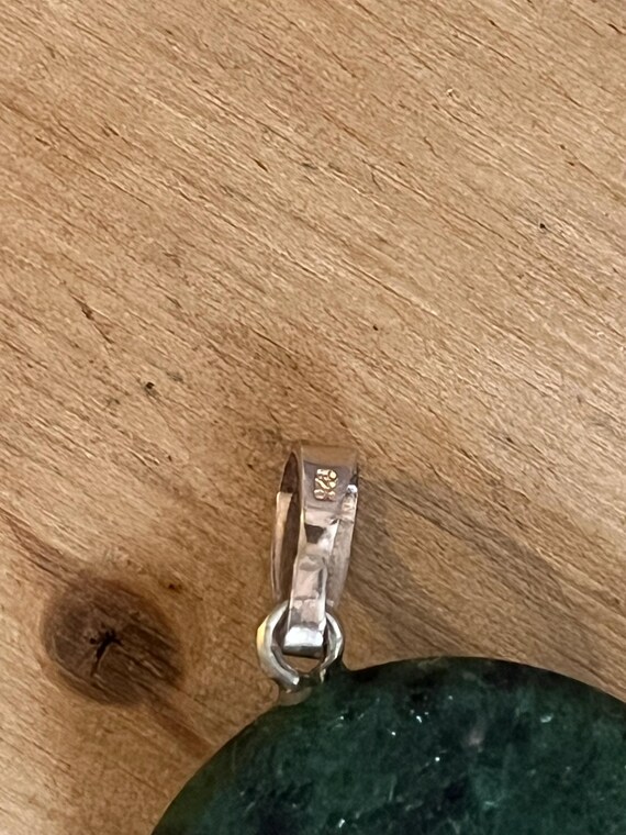 Sterling silver tab Ruby Zoisite pendant large ro… - image 11