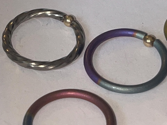 Five stackable rings lot titanium and beautiful d… - image 6