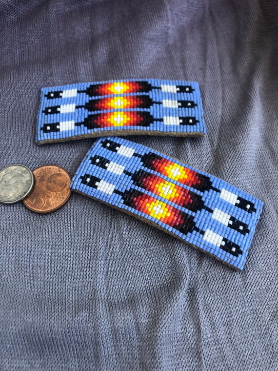 VINTAGE Navajo Native American beaded barrettes G… - image 3