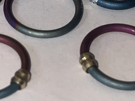 Five stackable rings lot titanium and beautiful d… - image 5