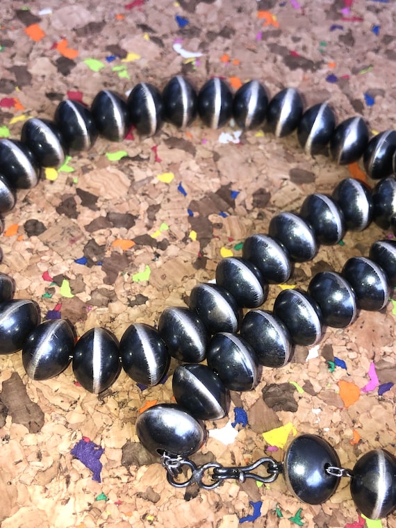 Benchmade Navajo Necklace Sterling Navajo pearls … - image 2