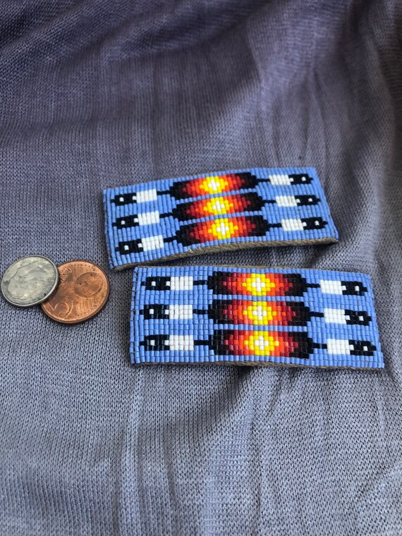 VINTAGE Navajo Native American beaded barrettes G… - image 6