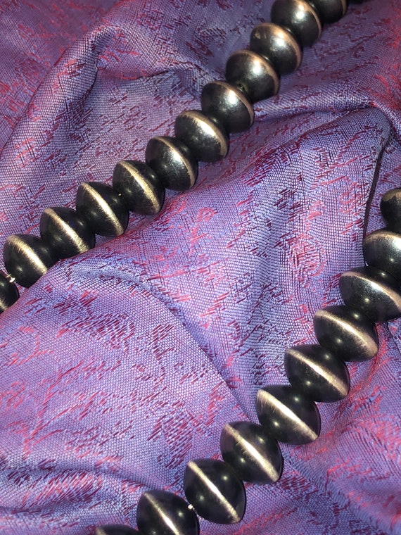 Benchmade Navajo Necklace Sterling Navajo pearls … - image 5