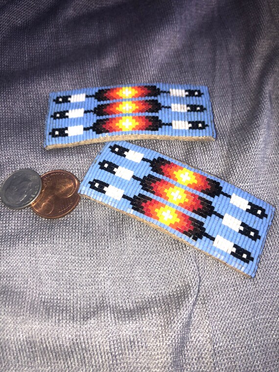 VINTAGE Navajo Native American beaded barrettes G… - image 5