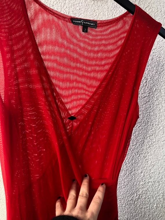 Dorin Frankfurt Bright Red Mesh Sexy V 