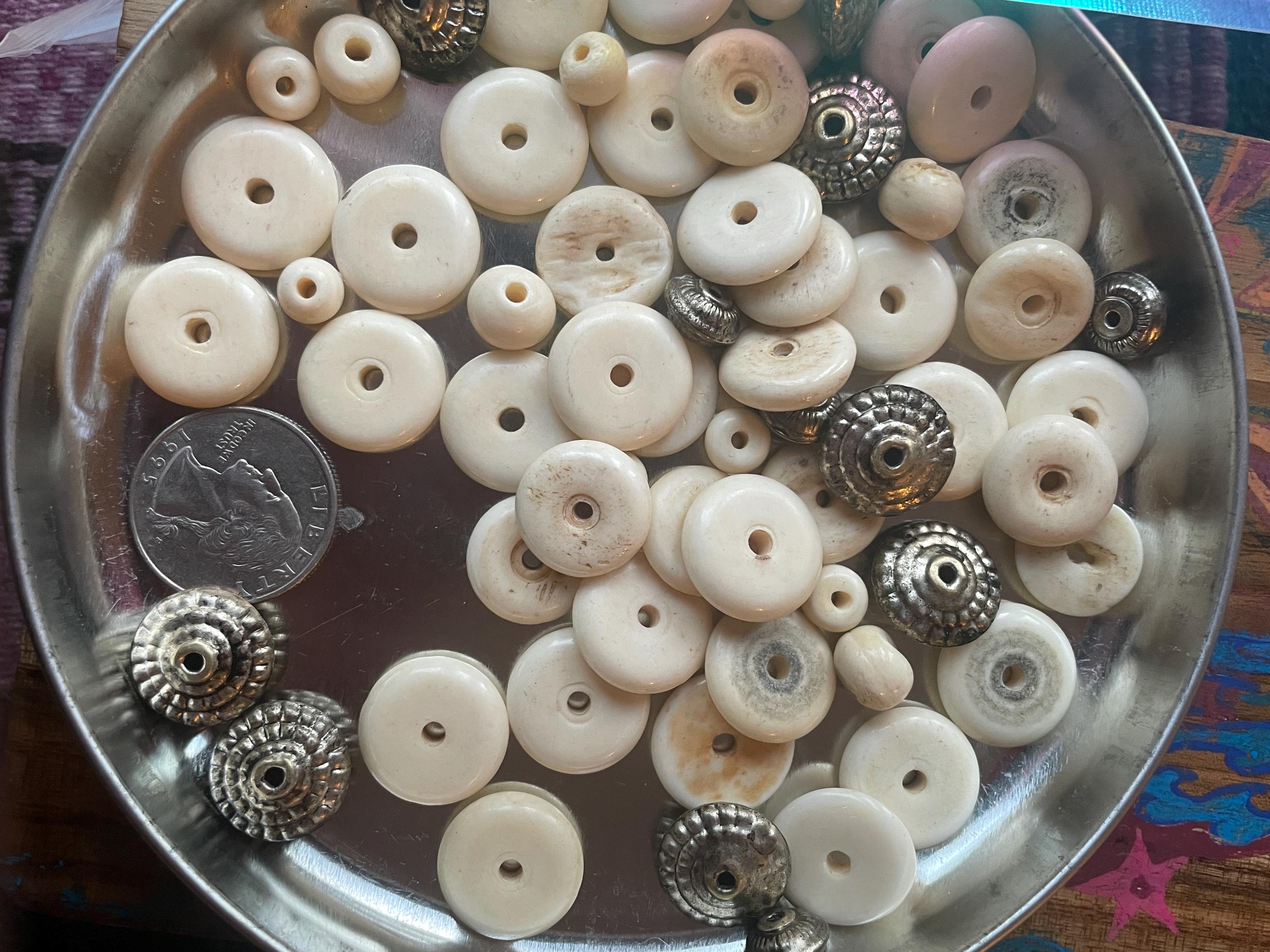 ヴィンテージアフリカンボーンディスクビーズセット - Etsy 日本