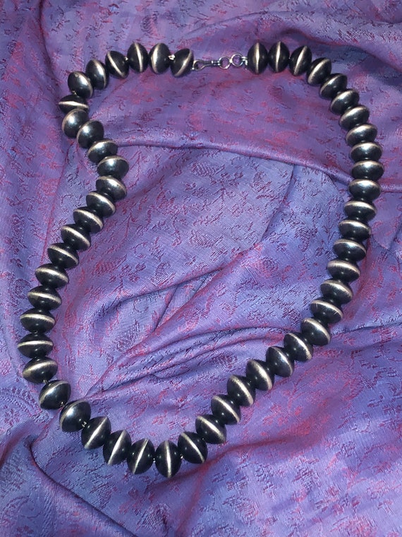 Benchmade Navajo Necklace Sterling Navajo pearls … - image 6
