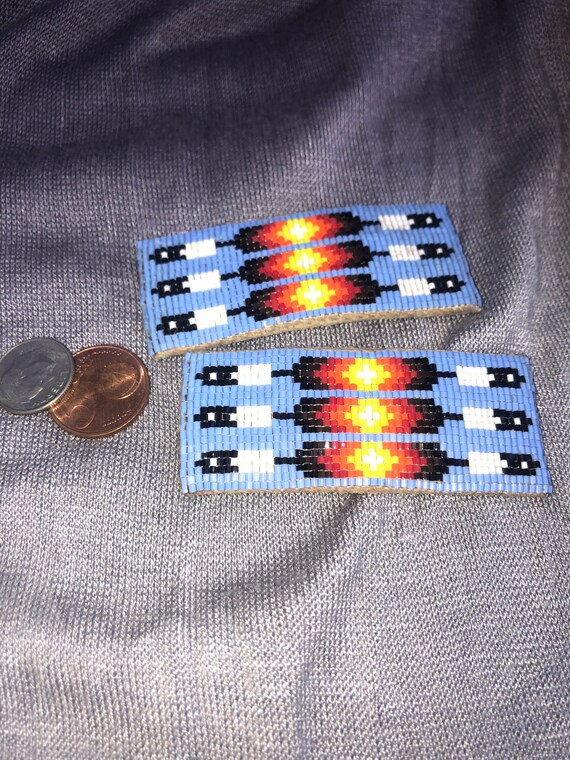 VINTAGE Navajo Native American beaded barrettes G… - image 8