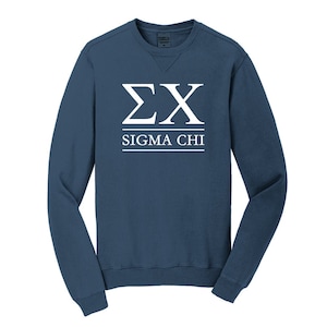 Sigma Chi Sweatshirt,  Sigma Chi Crew Neck Sweatshirt, Pigment Dyed Sweatshirt, Sigma Chi Crew Neck, Vintage Wash