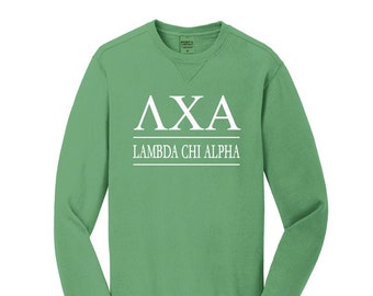 Lambda Chi Alpha Sweatshirt,  Lambda Chi Alpha Crew Neck Sweatshirt, Pigment Dyed Sweatshirt, Lambda Chi Alpha Crew Neck, Vintage Wash
