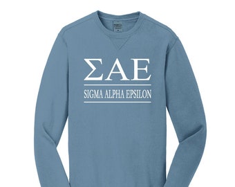 Sigma Alpha Epsilon Sweatshirt,  Sigma Alpha Epsilon Crew Neck Sweatshirt, Pigment Dyed Sweatshirt, Sigma Alpha Epsilon Vintage Dye Crewneck