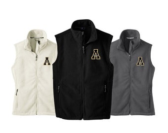 Appalacian State University, Fleece Vest Embroidered with Choice of APPSTATE or Appalacian State Mountaineers A, AppSTATE Vest, Grad Gift