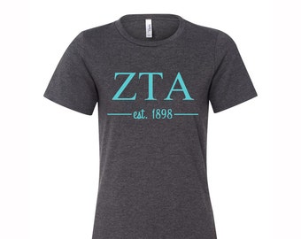 Zta Letter Shirt Etsy