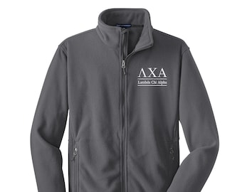 Lambda Chi Alpha Fleece Jacket: Fraternity Full-Zip Microfleece