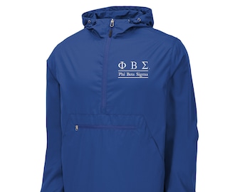 Phi Beta Sigma Windbreaker: Packable Quarterzip Anorak