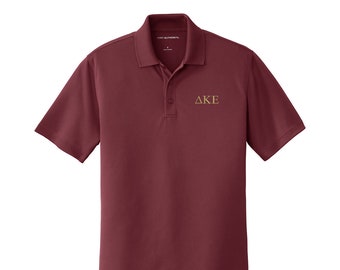 DKE Performance Polo Shirt: Delta Kappa Epsilon Fraternity Apparel