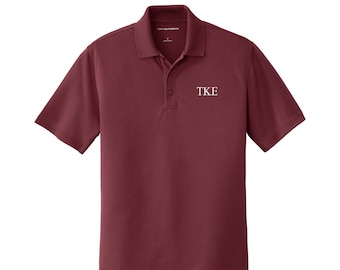 Tau Kappa Epsilon, Performance Polo, Teke Dri-Fit Polo Shirt, golf shirt, dress shirt, Fraternity apparel, clothing, short sleeve Polo