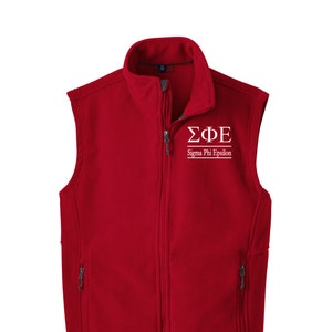 Sigma Phi Epsilon Fleece Vest, Greek Apparel, Sig Ep Outerwear