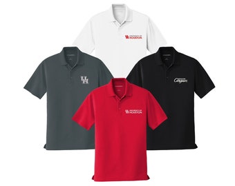 University of Houston Systems, Performance Polo, Embroidered dry fit polo with choice of University of Houston Cougars logos