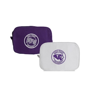 High Point University, Waffle Weave Cosmetic Bag, Embroidered with Choice of High Point Panthers Seal or HPU Seal