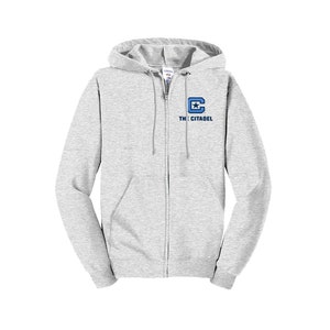 The Citadel, Hoodie - Embroidered Full Zip Hooded Sweatshirt