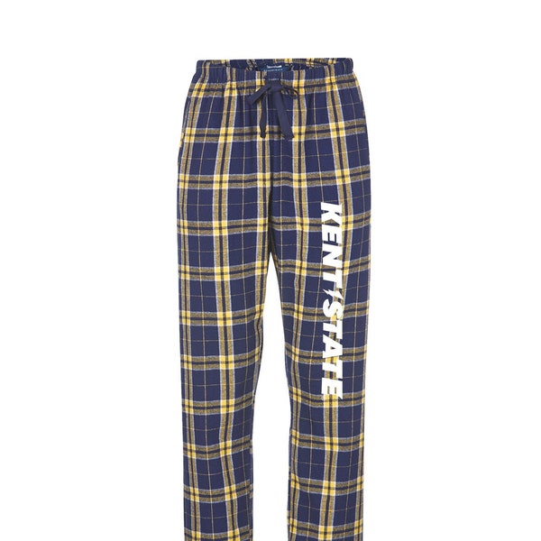 Kent State University Flannel Pants, Loungewear Sleepwear Sleep Bottoms Clothing Apparel Pajamas Pjs, KSU Spirit Wear, College Dorm Pajamas