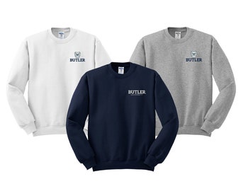 Sudadera de cuello redondo bordada de la Universidad de Butler: Bulldogs Apparel
