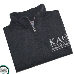 Kappa Alpha Theta, Quarter Zip Sweatshirt, Theta Sorority Embroidered QZip Cadet Collar Sweatshirt, 1/4 Zip Pullover, Pledge Gifts