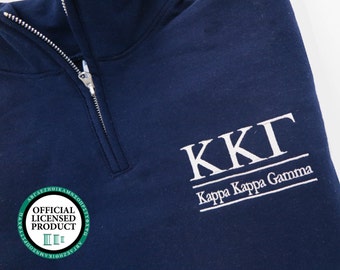 Kappa Kappa Gamma, Quarter Zip Pullover, KKG Sorority cadet fleece pullover, Kappa Spirit wear, Pledge Gifts