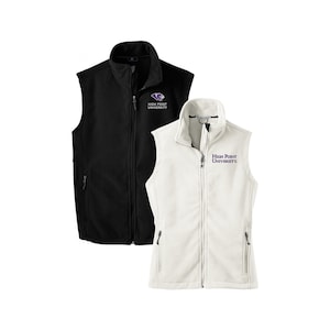 High Point University, Fleece Vest, High Point Panthers Vest, HPU Outerwear, Layering Vest, Winter Coat, High Point University Logo Vest