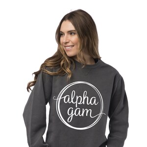 Alpha Gamma Delta, Beach Washed New Logo Sweatshirt,  Alpha Gamma Delta Crew Neck Sweatshirt, AGD Crew Neck, AlphaGammaDelta Top