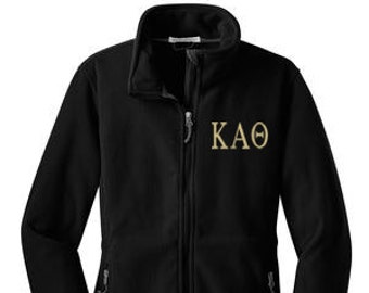 Kappa Alpha Theta, Fleece Jacket, Theta Fleece Zip Jacket, Kappa Alpha Theta Sorority, KAT outerwear, Theta Apparel, KAT Sorority