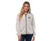 Sigma Kappa Sherpa Full Zip Jacket, Sigma Kappa Sherpa Sweatshirt, Sigma Kappa Coat, Sigma Kappa Sorority, Sigkap Sherpa Track Jacket