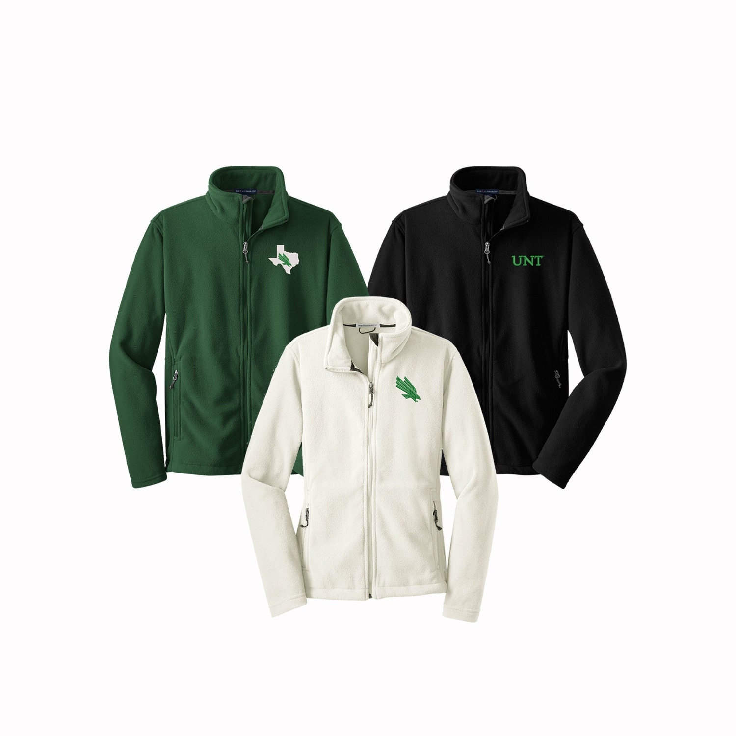 UNT Fleece Jacket: University of North Texas Embroidered Apparel 