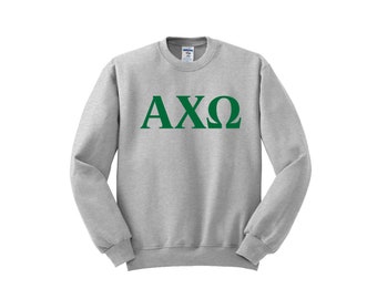 Alpha Chi Omega, Crewneck Sweatshirt, AXO Sorority Crewneck Pullover, ACO Logo Clothing and Apparel, merch, gifts