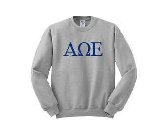 Alpha Omega Epsilon Sorority Crewneck Sweatshirt: AOE Greek Letters