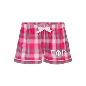 Gamma Phi Beta Flannel Boxer, G PHI Sorority Sleepwear, Loungewear, Pajama Bottoms, Pjs, Sorority Pledge Gifts, Big Little Sis Reveal Swag
