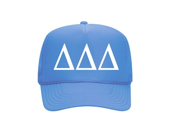 Delta Delta Delta Sorority Trucker Hat, Tri Delta Baseball Cap, DDD Pledge Gifts, Greek week Hats, College Spring Break, Rush Bid Day Gift