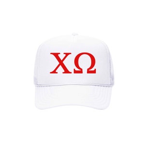 Chi Omega, Trucker Hat, Sorority Trucker Hat,CHI O Baseball Cap, XO Pledge Gifts, Greek week Hats, College Spring Break, Rush Bid Day Gift