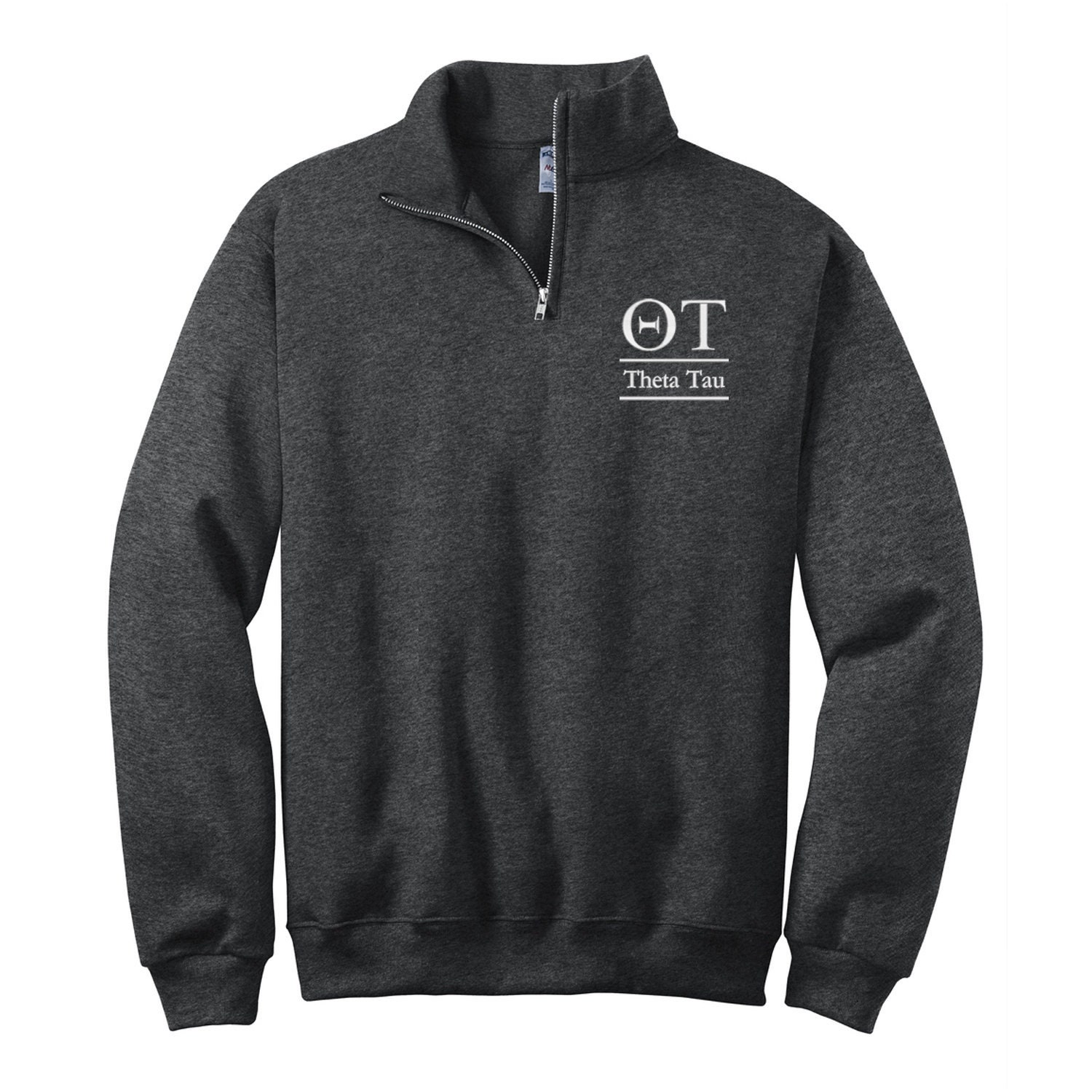 Theta Tau Quarter Zip Sweatshirt Embroidered Qzip Cadet | Etsy