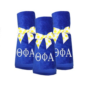 Theta Phi Alpha, Beach Towel with Polka Dot Bow, TFA sorority letters beach towel, TPhiA House Beach Towel, TPhiA gift, Theta Phi sorority