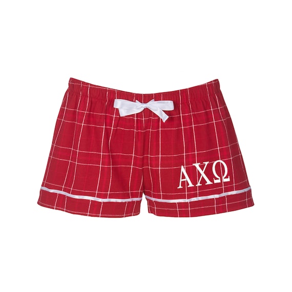 Alpha Chi Omega Flannel Boxer Shorts: Sorority Loungewear