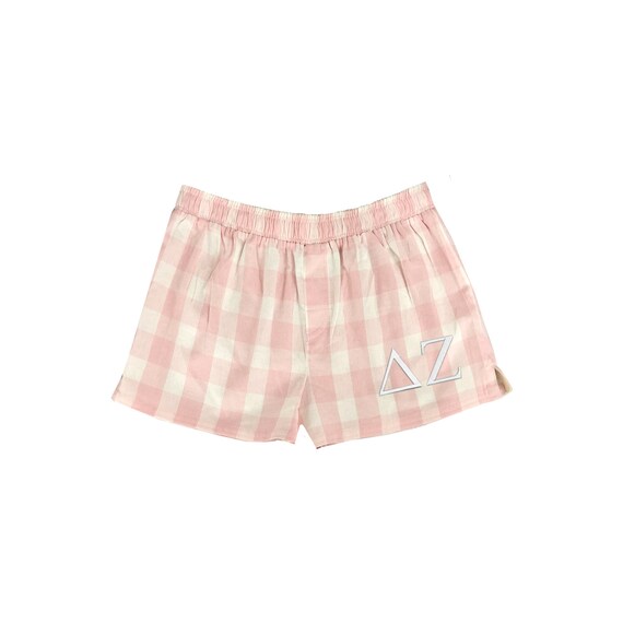 Delta Zeta Flannel Boxer Shorts - Etsy 