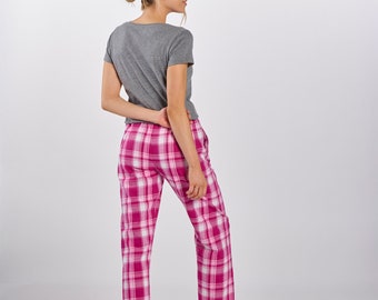 Phi Mu, Flannel Pajama Pants, Loungewear, Comfy Pj Pants, Pink Plaid  Pajamas Sleepwear Bottoms Rush Bid Day Gift Idea