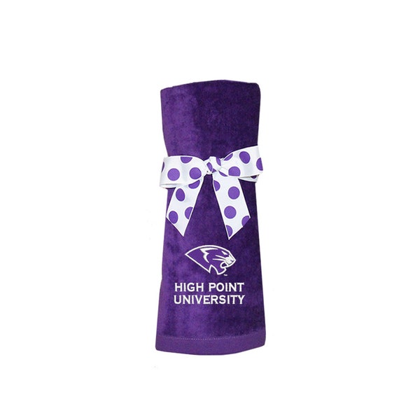 High Point University, Terry Velour Beach Towel, HPU Panthers Cotton Pool and Spa towel, spring break towels, college graduation gift ideas