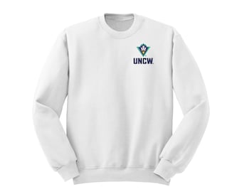 UNCW Embroidered LOGO Crewneck Sweatshirt: University of North Carolina Wilmington Seahawks Apparel