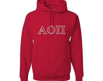 Alpha Omicron Pi Hooded Sweatshirt, AOPi Pullover Hoody, Greek Apparel, Sorority Letters Clothing, Officially Licensed Product