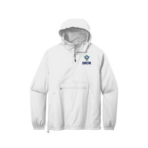 UNCW Seahawks Logo Windbreaker: Embroidered University of North Carolina Wilmington Pullover