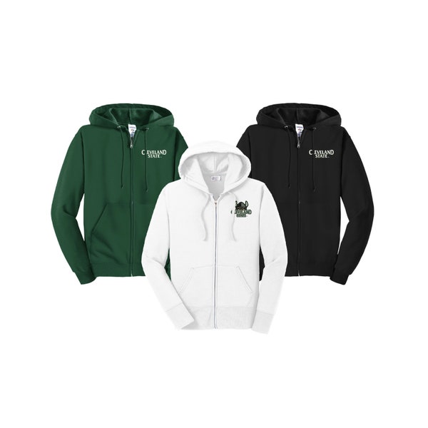 Cleveland State, Embroidered Hoodie, Cleveland State Vikings Apparel Clothing, CSU Spirit Wear Swag Merch Gifts for graduation