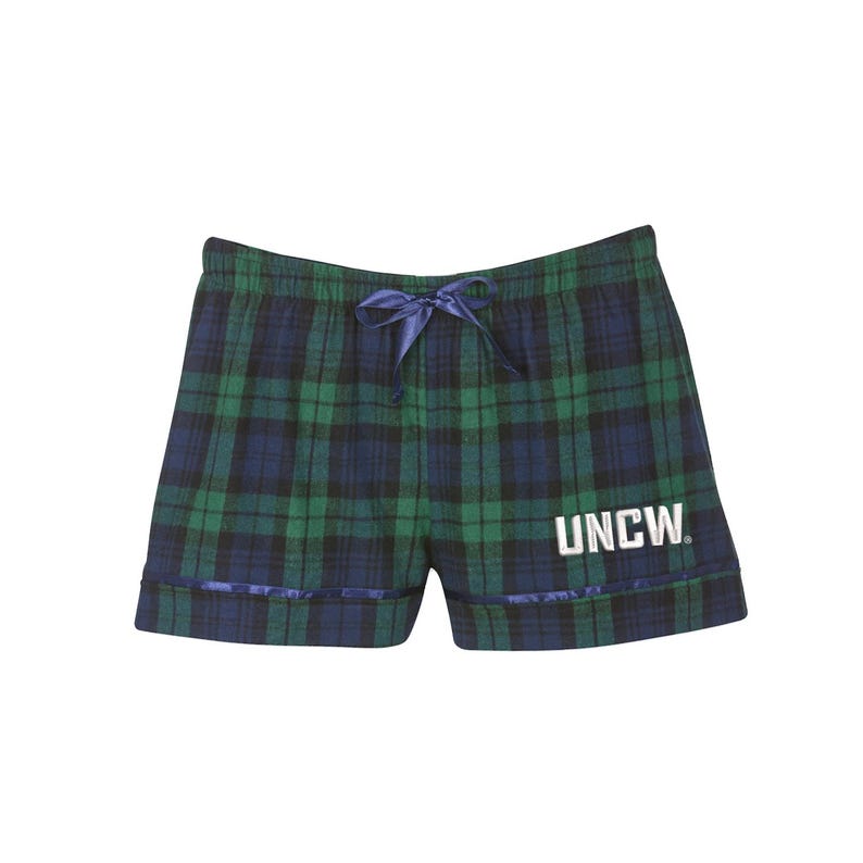 UNCW Seahawks Flannel Boxer Shorts: Embroidered Spirit Wear image 2